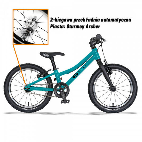 KUbikes super lehké dětské kolo 16s 2 rychlosti Tyrkysová