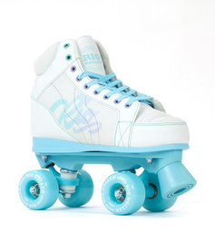 RIO ROLLER LUMINA QUAD SKATES Bílé/modré kolečkové brusle