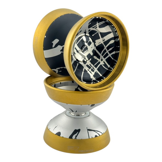Kovové yoyo pro Advanced YoYoFactory MOZ 7075 - Toya Kobayashi Signature Black and Silver Splash