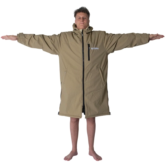 Pončo Poncho Jacket Story Change Robe Brown