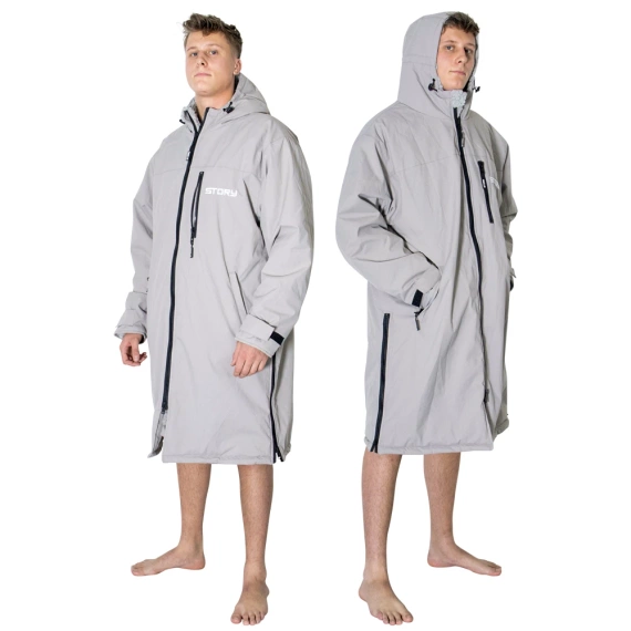Poncho Ponczo Kurtka Story Change Robe Szary