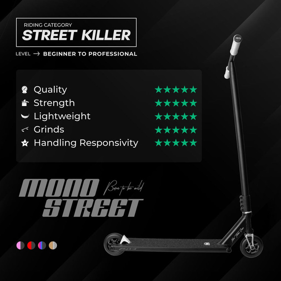 Výkonný skútr NKD Mono Black/Brown wys. 95 cm