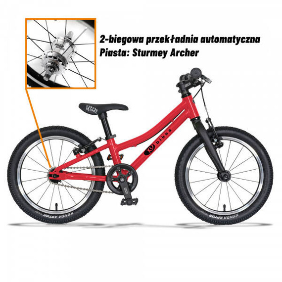 KUbikes superlehké dětské kolo 16s 2 rychlosti Červené