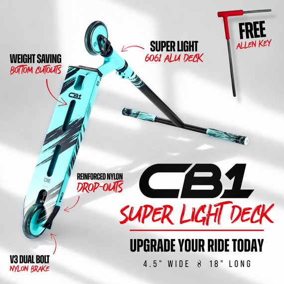 CORE CD1 Kompletní kaskadérská koloběžka modrá/černá wys. 81 cm