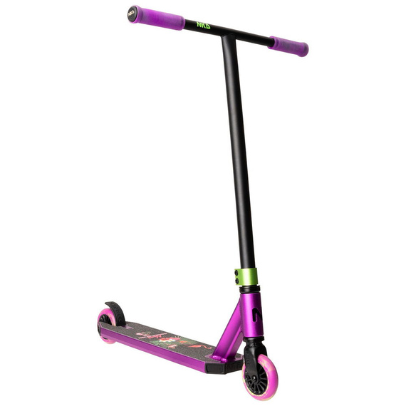 Hulajnoga Wyczynowa Aluminiowa Lekka dla młodych riderów NKD Next Generation Czarno-Fioletowy wys. 79,4 cm