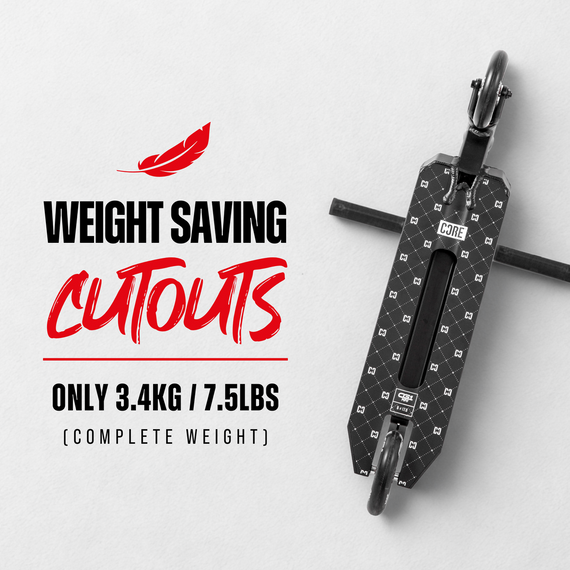 CORE CD1 Kompletní kaskadérská koloběžka červená/černá wys. 81 cm