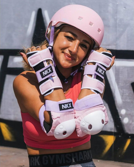 NKX Brain Saver Skateboardová helma růžová a fialová