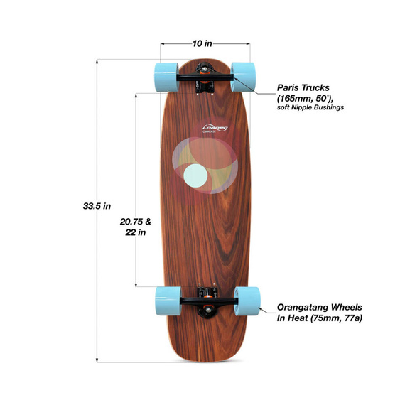 Deskorolka Cruiser Loaded Omakase Grip N Rip Longboard Complete Roe 33.5"