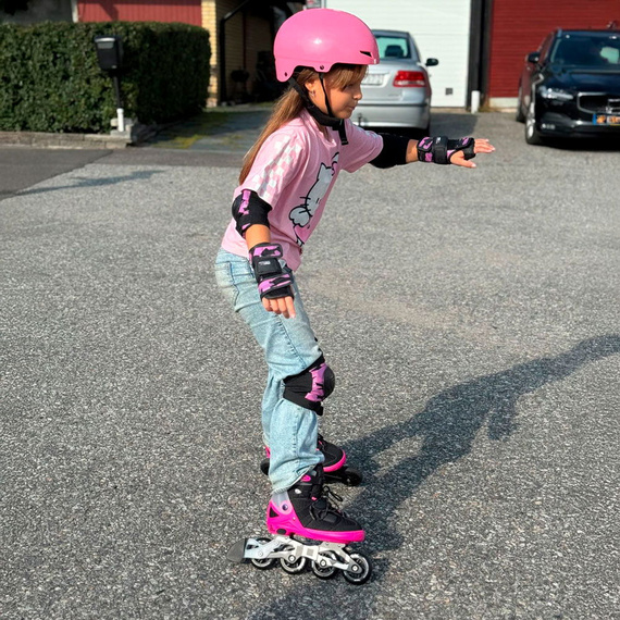 Rolki regulowane Story Motion Adjustable Inline Skates Czarno-Różowo-Czarny