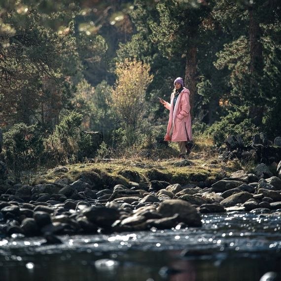 Pončo Poncho Jacket Story Change Robe Light Pink