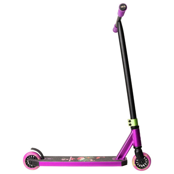 Hulajnoga Wyczynowa Aluminiowa Lekka dla młodych riderów NKD Next Generation Czarno-Fioletowy wys. 79,4 cm