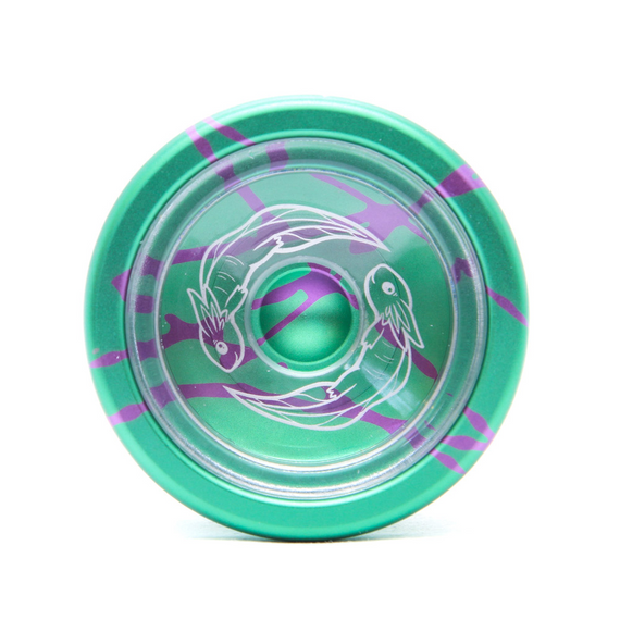 Yoyo pro pokročilé YoYoFactory Axolotl Metal Green-Purple Splash