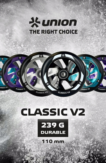 Kolečko koloběžky Union Classic V2 Pro Black and Purple Metallic 110 mm