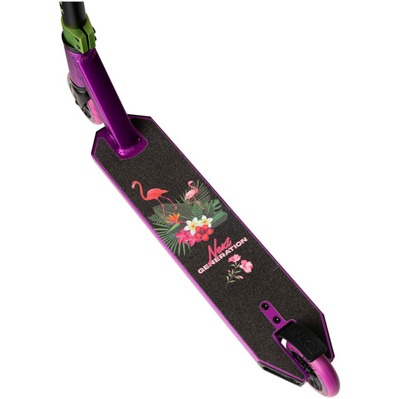 Hulajnoga Wyczynowa Aluminiowa Lekka dla młodych riderów NKD Next Generation Czarno-Fioletowy wys. 79,4 cm