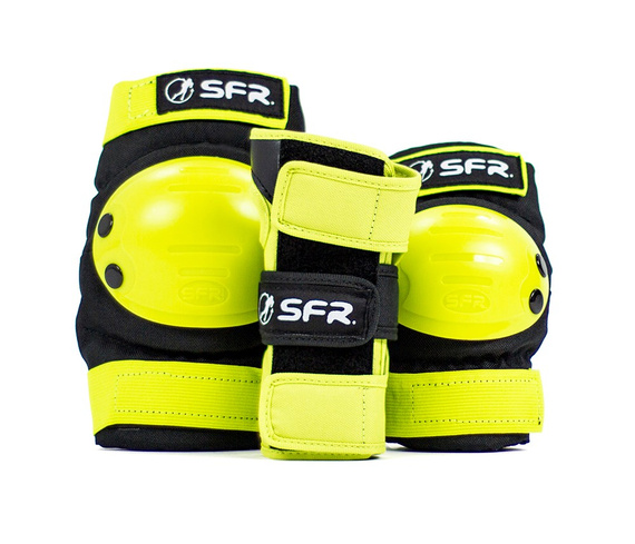 SFR Youth Ramp Triple Pad Protector Set Černá a limetkově zelená