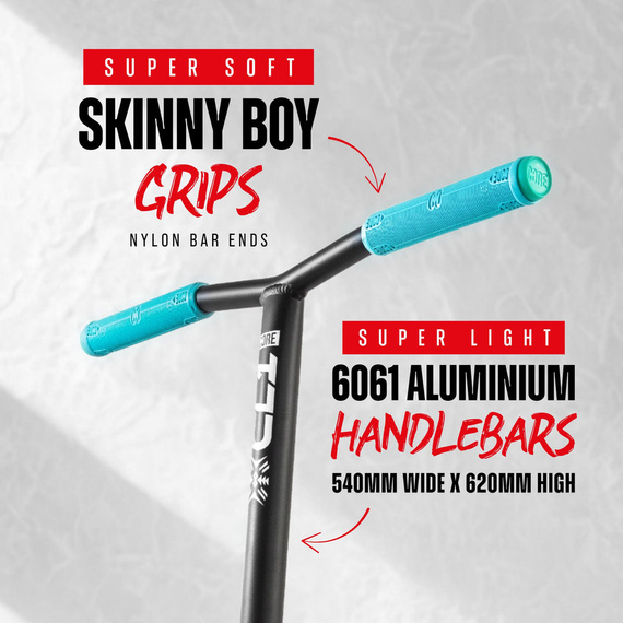 CORE CD1 Kompletní kaskadérská koloběžka červená/černá wys. 81 cm