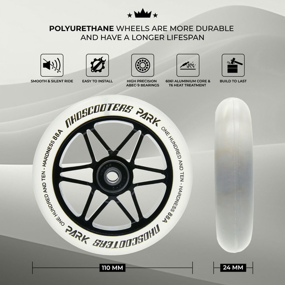 NKD Park Stunt Scooter Wheels Transparent 110 mm
