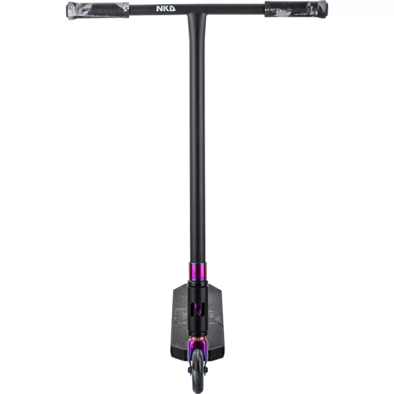 Hliníková lehká koloběžka pro mladé jezdce NKD Next Generation Stunt Black & Rainbow wys. 79,4 cm