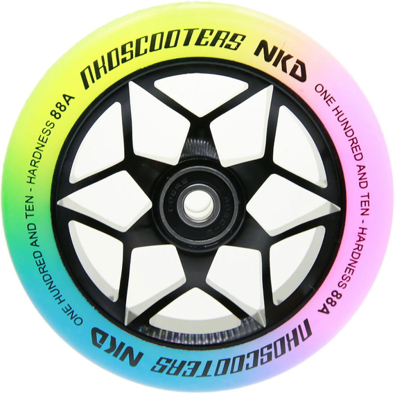 NKD Goat Stunt Scooter Wheels Black & Rainbow 110mm