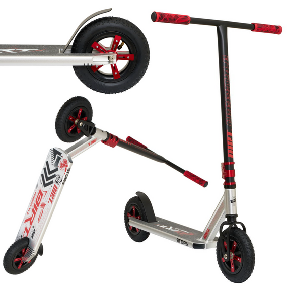 Terenowa Hulajnoga Wyczynowa Story Dirt Freestyle Scooter Czarno-Srebrny 89,9 cm