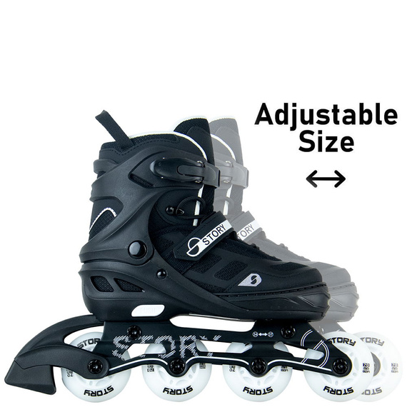 Story Fusion Nastavitelné inline brusle Black/White LED