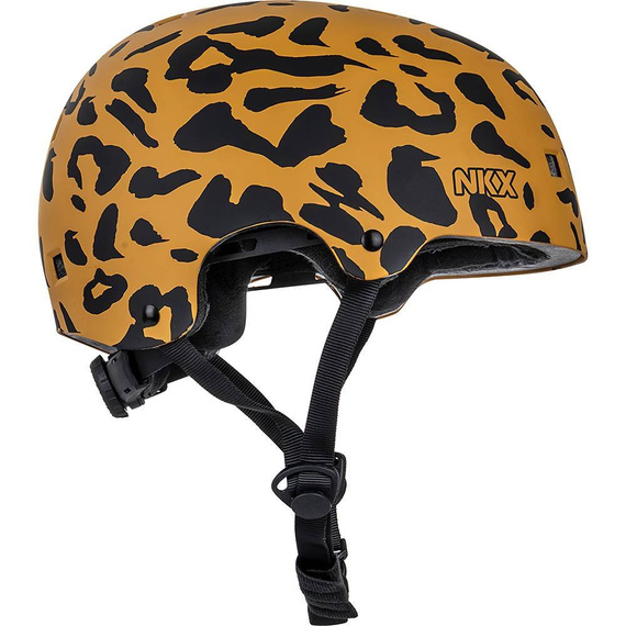 Kask Na Deskorolkę Hulajnogę NKX Brain Saver Leopard Czarno-Brązowy