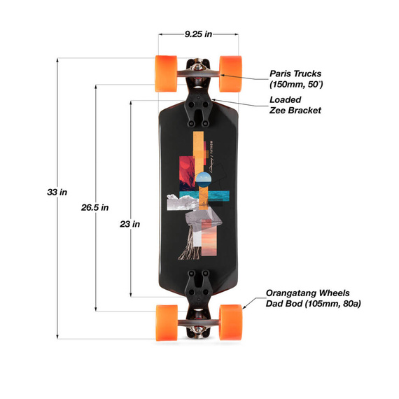 Longboard Loaded Fathom Complete (Orangatang Dad Bod 105 mm) 33"