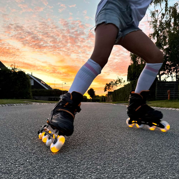 Story Fusion Nastavitelné inline brusle LED Orange
