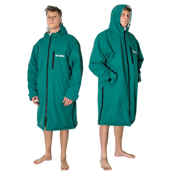 Poncho Ponczo Kurtka Story Change Robe Morska Zieleń