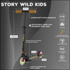 Hulajnoga Miejska Transportowa dla dzieci i młodzieży Story Wild Kids Czarny LED wys. 73–85 cm