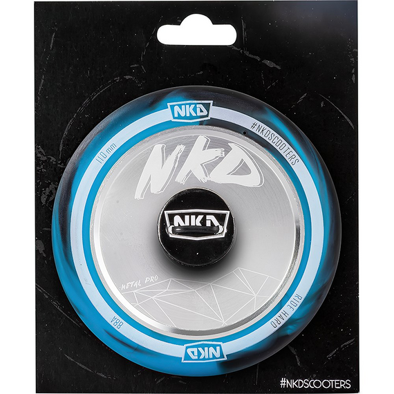 Kolečko koloběžky NKD Metal Pro modro-černo-stříbrné 110 mm