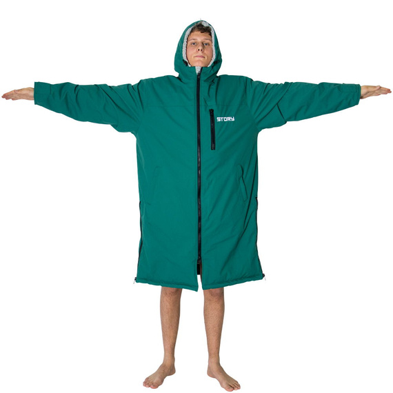 Poncho Ponczo Kurtka Story Change Robe Morska Zieleń