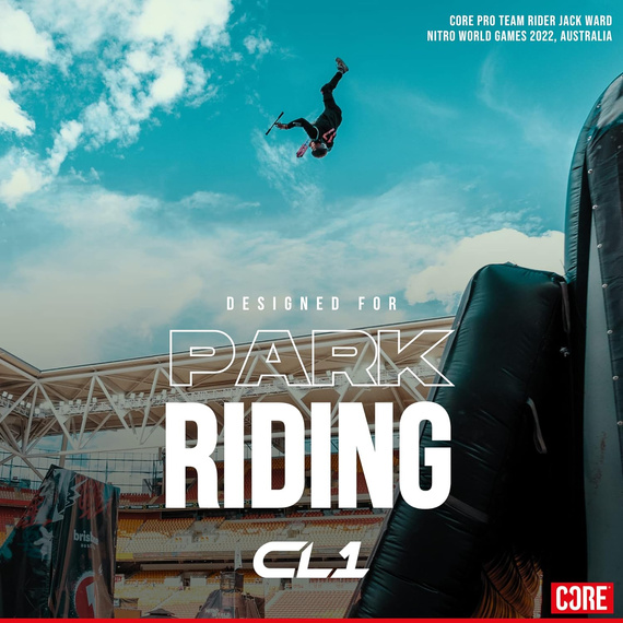 CORE CD1 Kompletní kaskadérská koloběžka červená/černá wys. 81 cm