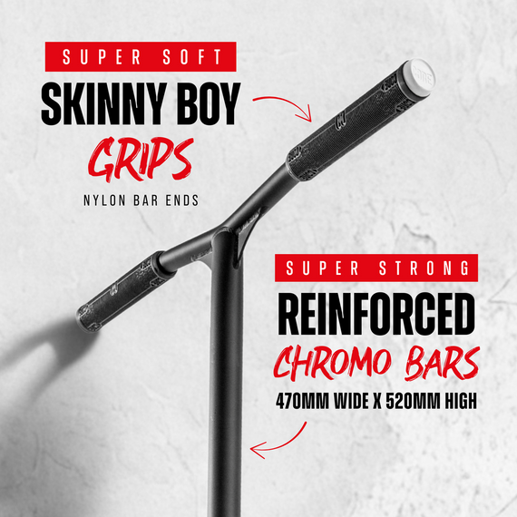 CORE CD1 Kompletní kaskadérská koloběžka červená/černá wys. 81 cm