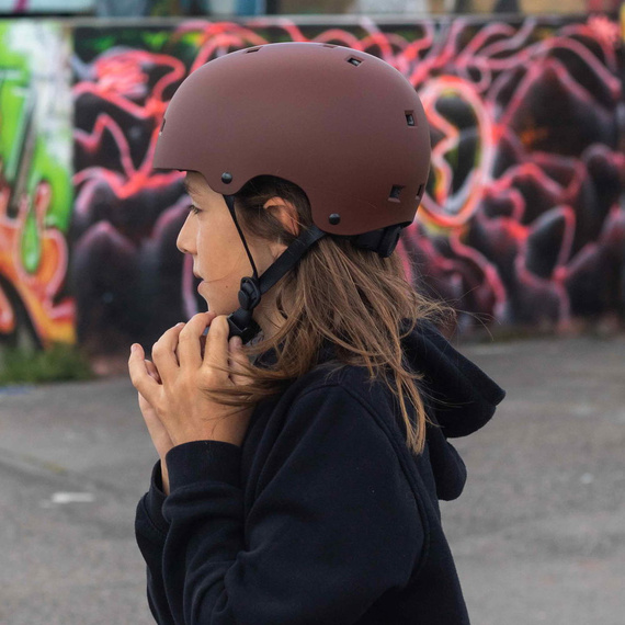 Kask Na Deskorolkę Hulajnogę NKX Brain Saver Burgundowy