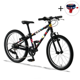 KUbikes 20L Superlight Kids Bike Black Comic Book