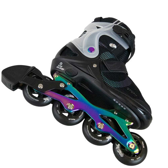 Story Motion Nastavitelné inline brusle Black and Rainbow