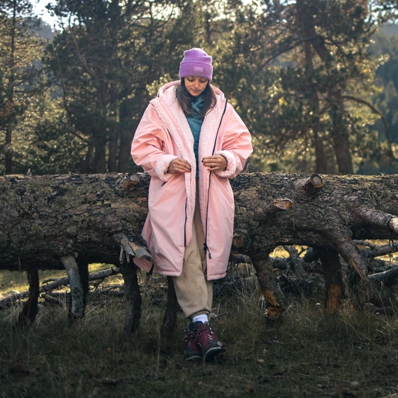 Poncho Ponczo Kurtka Story Change Robe Jasnoróżowy