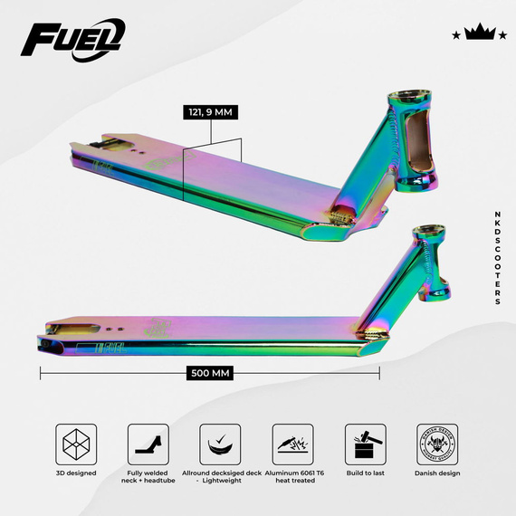 Palubní deska pro NKD Fuel Stunt Scooter Deck Neochrome 495 mm