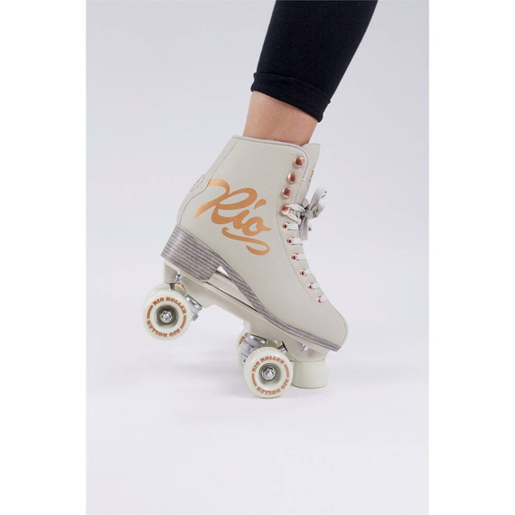 RIO ROLLER ROSE QUAD SKATES Krémové kolečkové brusle