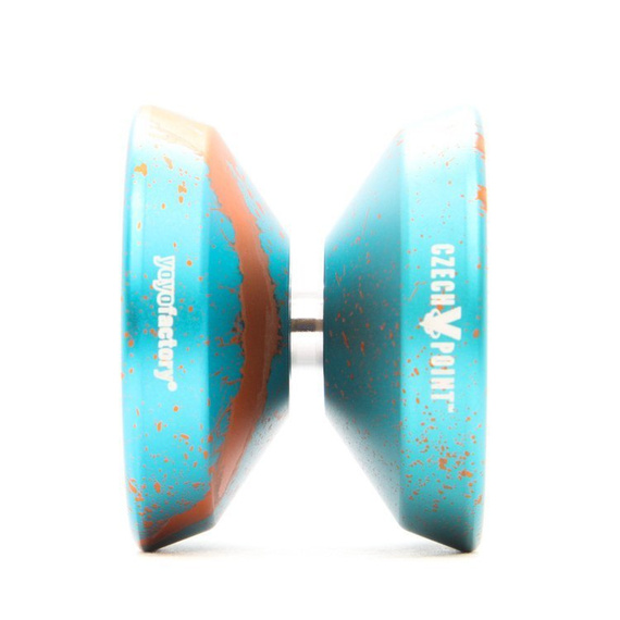 Kovové yoyo CzechPoint Pivot - Aqua Orange White