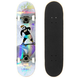 Skateboard Enuff Skully Hologram Mini Complete White 7.25"