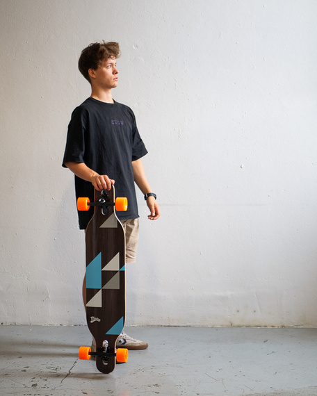 Longboard Drop-thru Symmetrical Main Geometrix Blue 105 cm