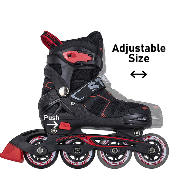 Story Blaster Inline brusle s nastavitelnými kolečky Black