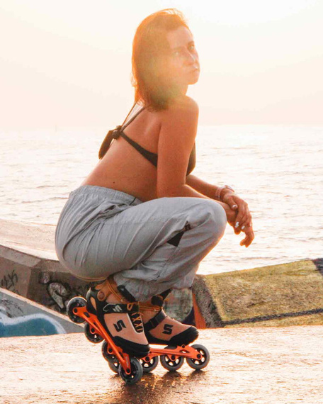 Univerzální kolečkové brusle Inline STORY Trust Brown