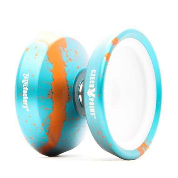 Kovové yoyo CzechPoint Pivot - Aqua Orange White