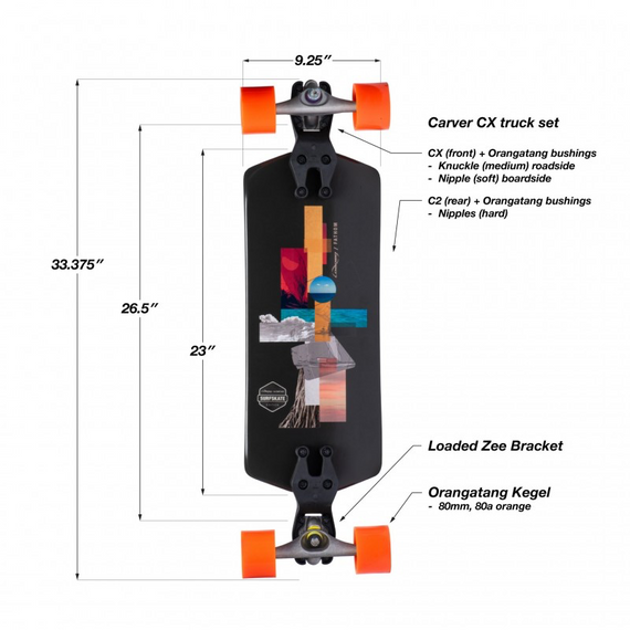 Deska Surfskate Loaded Fathom Complete 33"
