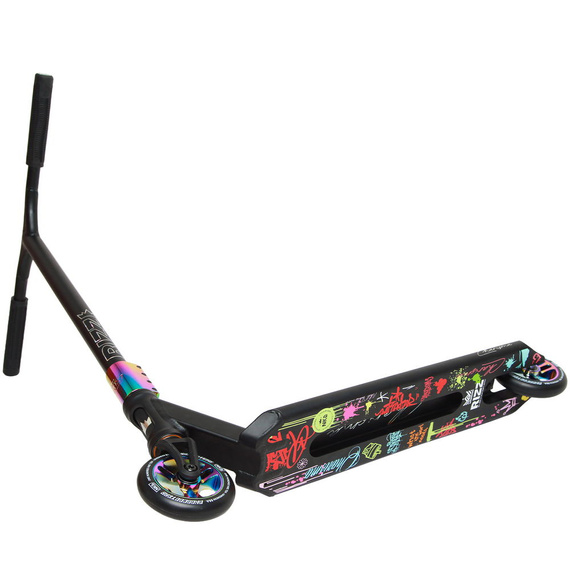 NKD RIZZ Stunt Scooter Black and Rainbow 85 cm