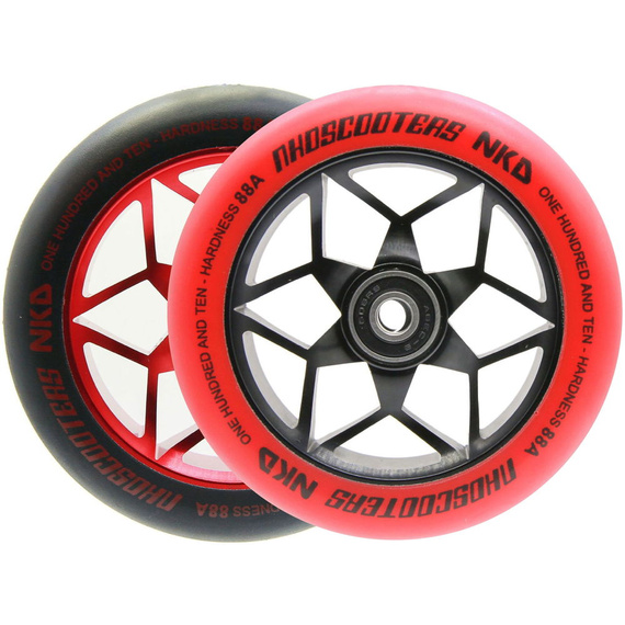 NKD Goat Stunt Scooter Wheels Black and Red 110 mm