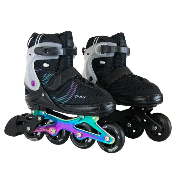 Story Motion Nastavitelné inline brusle Black and Rainbow